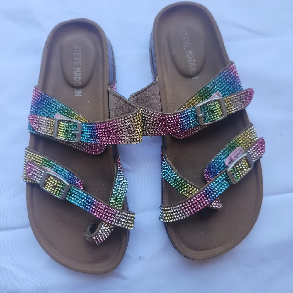 Steve madden sparkly sandals size 2